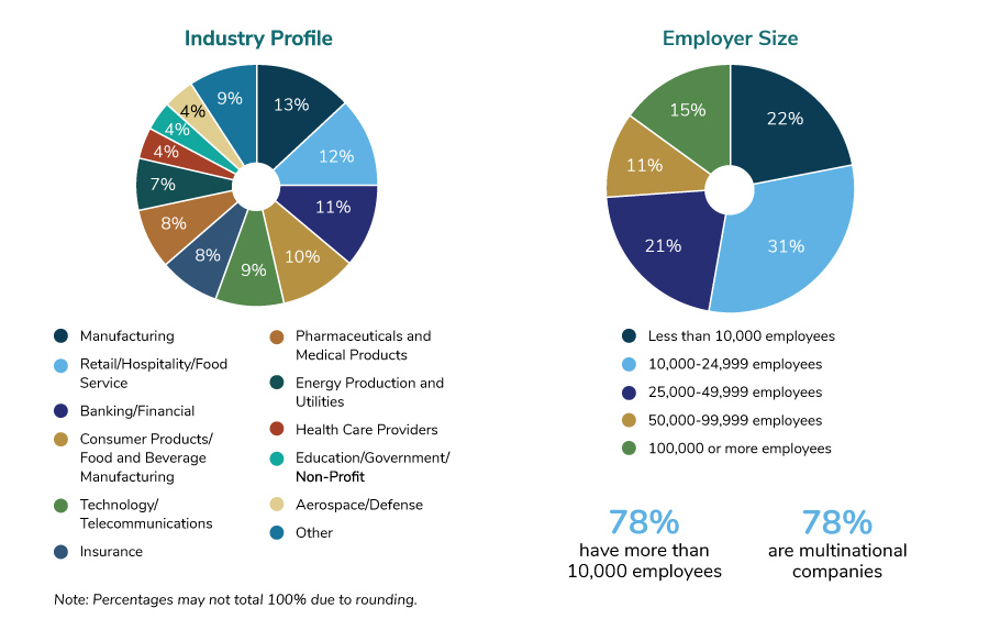 Demographics of Large Employers Completing Survey, 2020